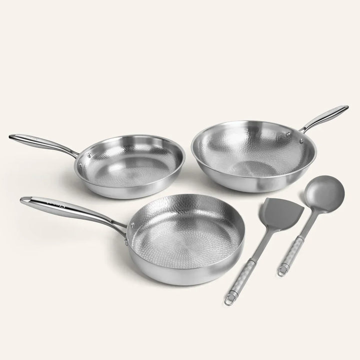 Titanium Hammered Cookware Set Pro